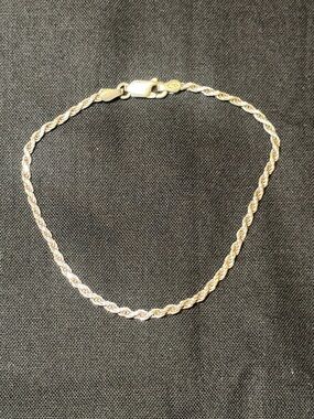 Sterling Silver 925 Rope Chain Bracelet - 8 Inch - Made in Italy